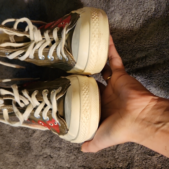 COMME DES GARCONS HIGH TOP UNISEX CONVERSE TENNIS SHOES - Picture 5 of 11